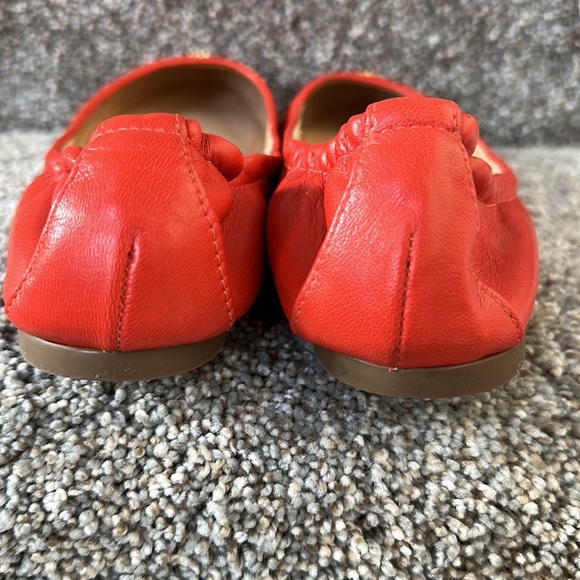 Tory Burch York Orange Leather Ballet Flats 8M - Picture 4 of 11